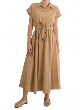 Vestito lungo con bottoni e cinta "Eloise"